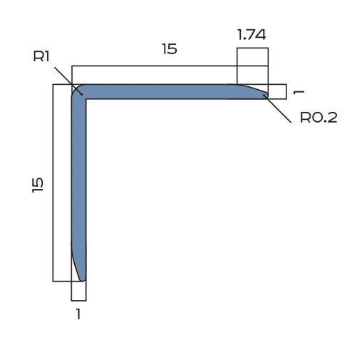 Угол 15x15 мм алюминий Neexy PV61-44 (муар антрацит), 2.7 м.