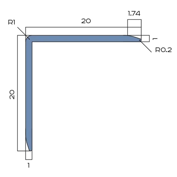 Угол 20x20 мм алюминий Neexy PV63-42 (муар черный), 2.7 м.