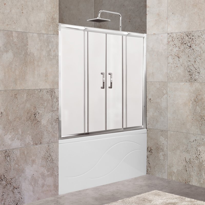 Шторка на ванну BelBagno Unique UNIQUE-VF-2-150/180-140-M-Cr 180x140