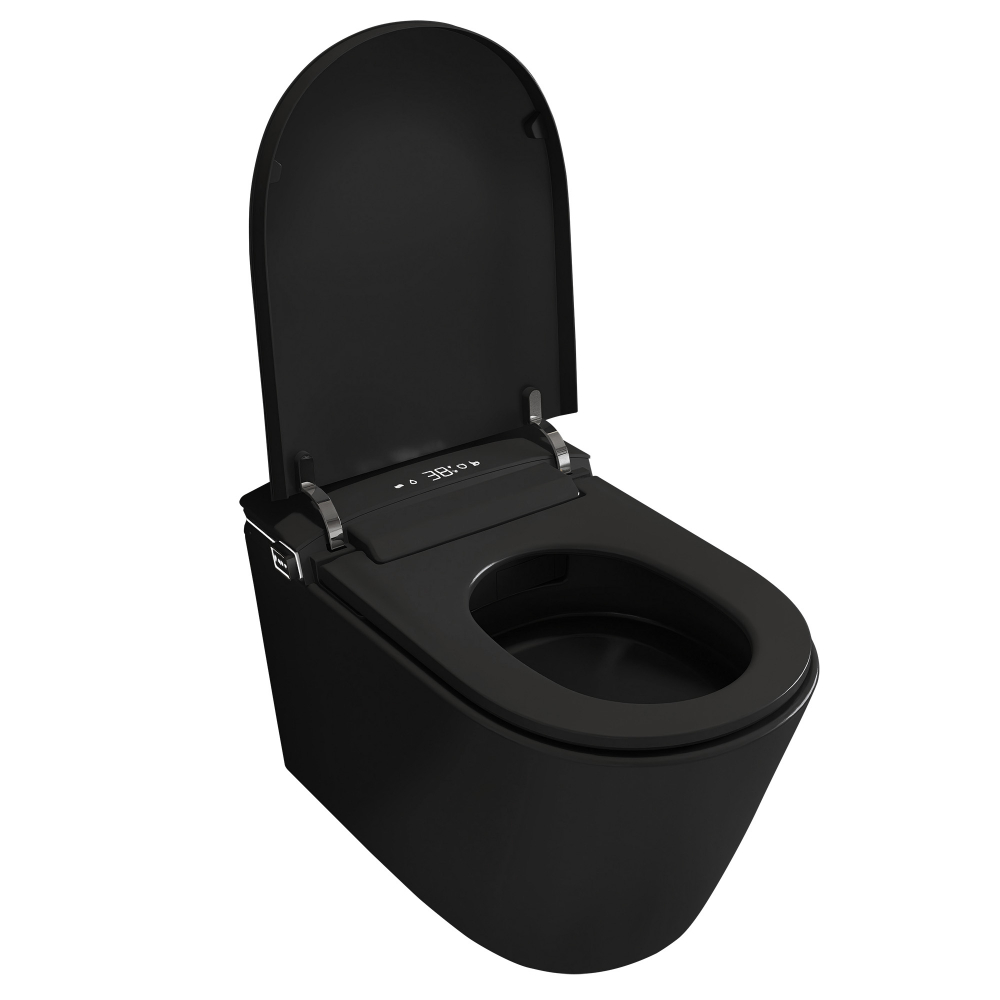 Унитаз-биде подвесной Abber Bequem AC1121SMB 59.5x39x37.5 (черный матовый), электронный