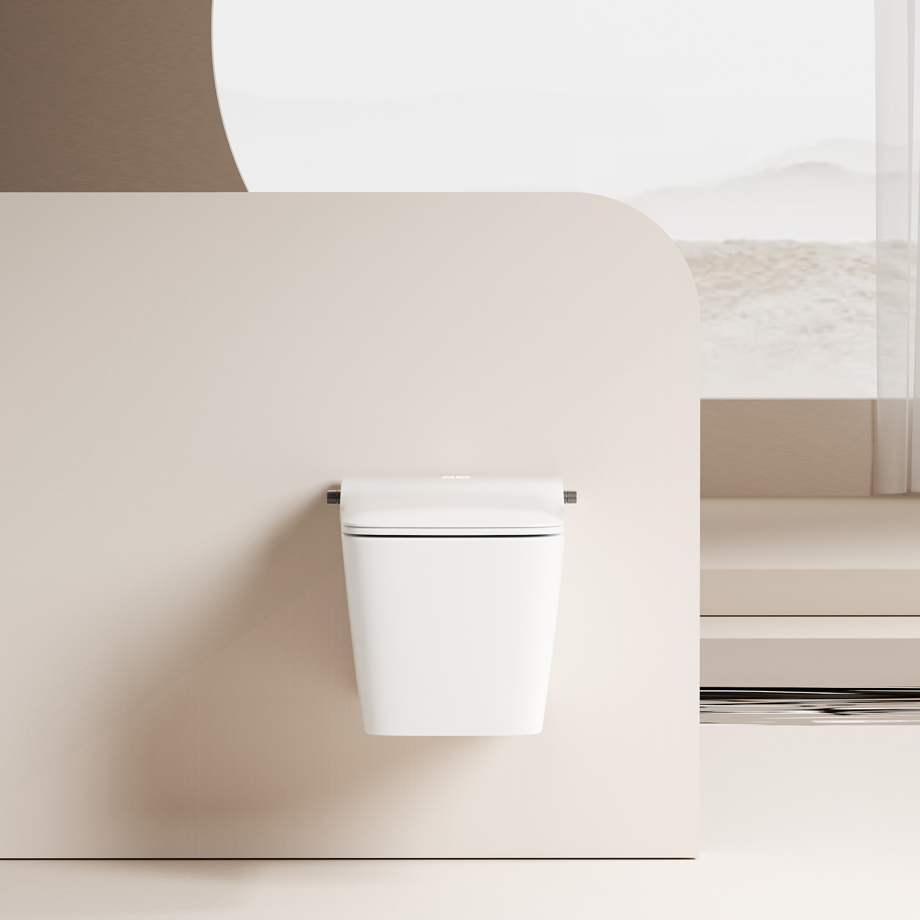 Унитаз-биде подвесной Abber Rechteck AC1215S 60x36x38 (белый), электронный, с импульсным смывом