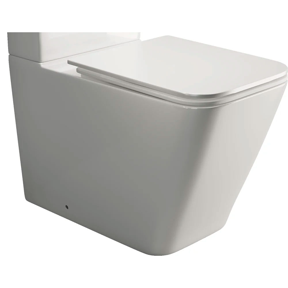 Унитаз напольный Ceramica Nova Cubic Rimless CN1803-B 64х36 с сиденьем-крышкой и креплением, без бачка (белый)