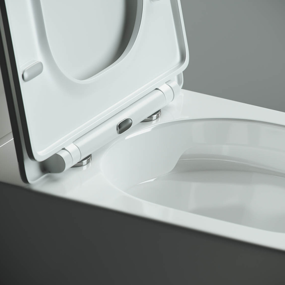 Унитаз напольный Ceramica Nova Cubic Rimless CN1803-B 64х36 с сиденьем-крышкой и креплением, без бачка (белый)