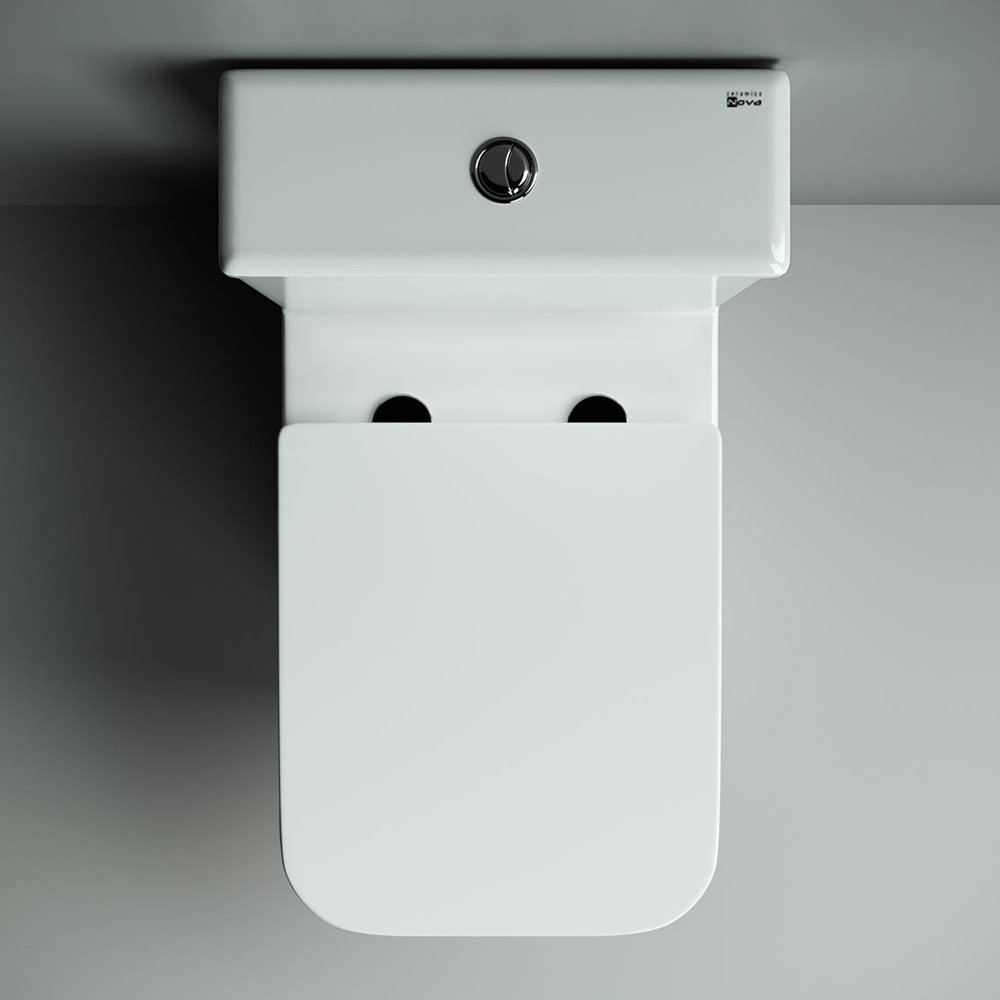 Унитаз напольный Ceramica Nova Cubic Rimless CN1803-B 64х36 с сиденьем-крышкой и креплением, без бачка (белый)