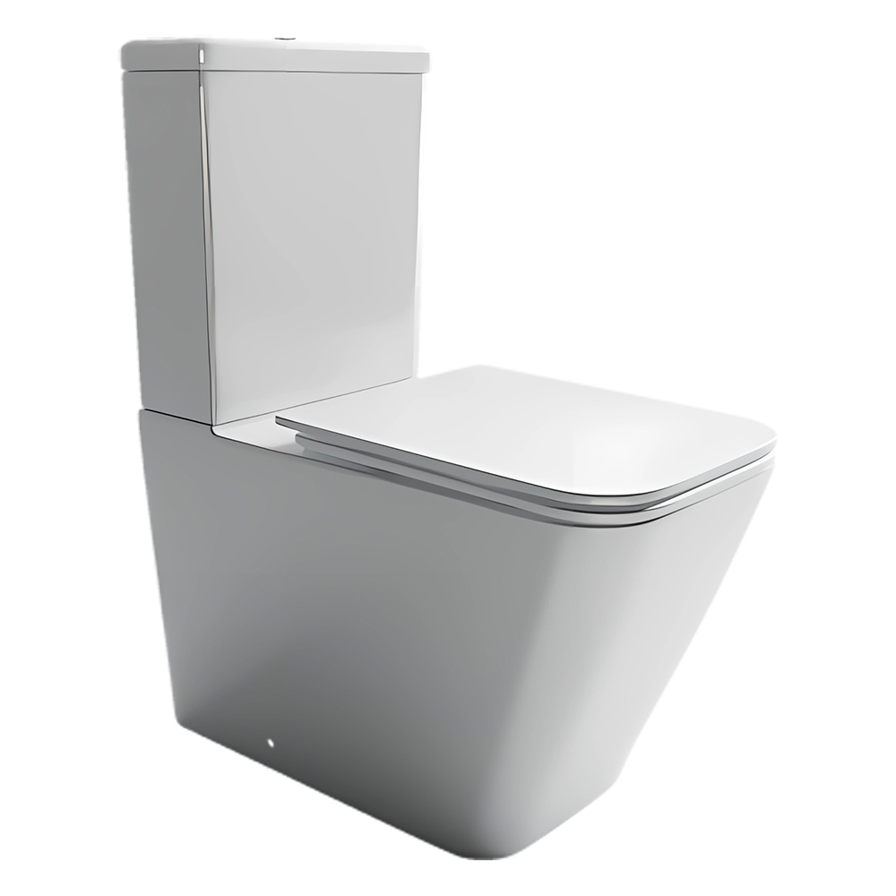 Унитаз напольный Ceramica Nova Cubic Rimless CN1803-B 64х36 с сиденьем-крышкой и креплением, без бачка (белый)