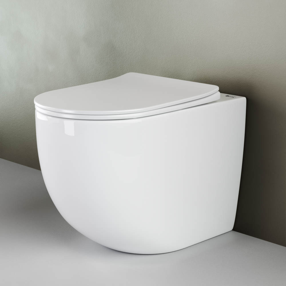 Унитаз напольный Ceramica Nova Mia Rimless CN1810 с сиденьем и креплением 56х36 (белый)