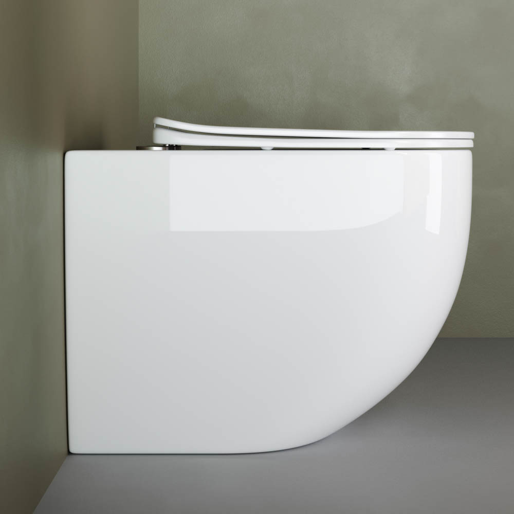Унитаз напольный Ceramica Nova Mia Rimless CN1810 с сиденьем и креплением 56х36 (белый)