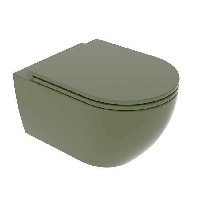 Унитаз подвесной, безободковый GSG Like LKWCSO026 52.5x36 (оливковый матовый)