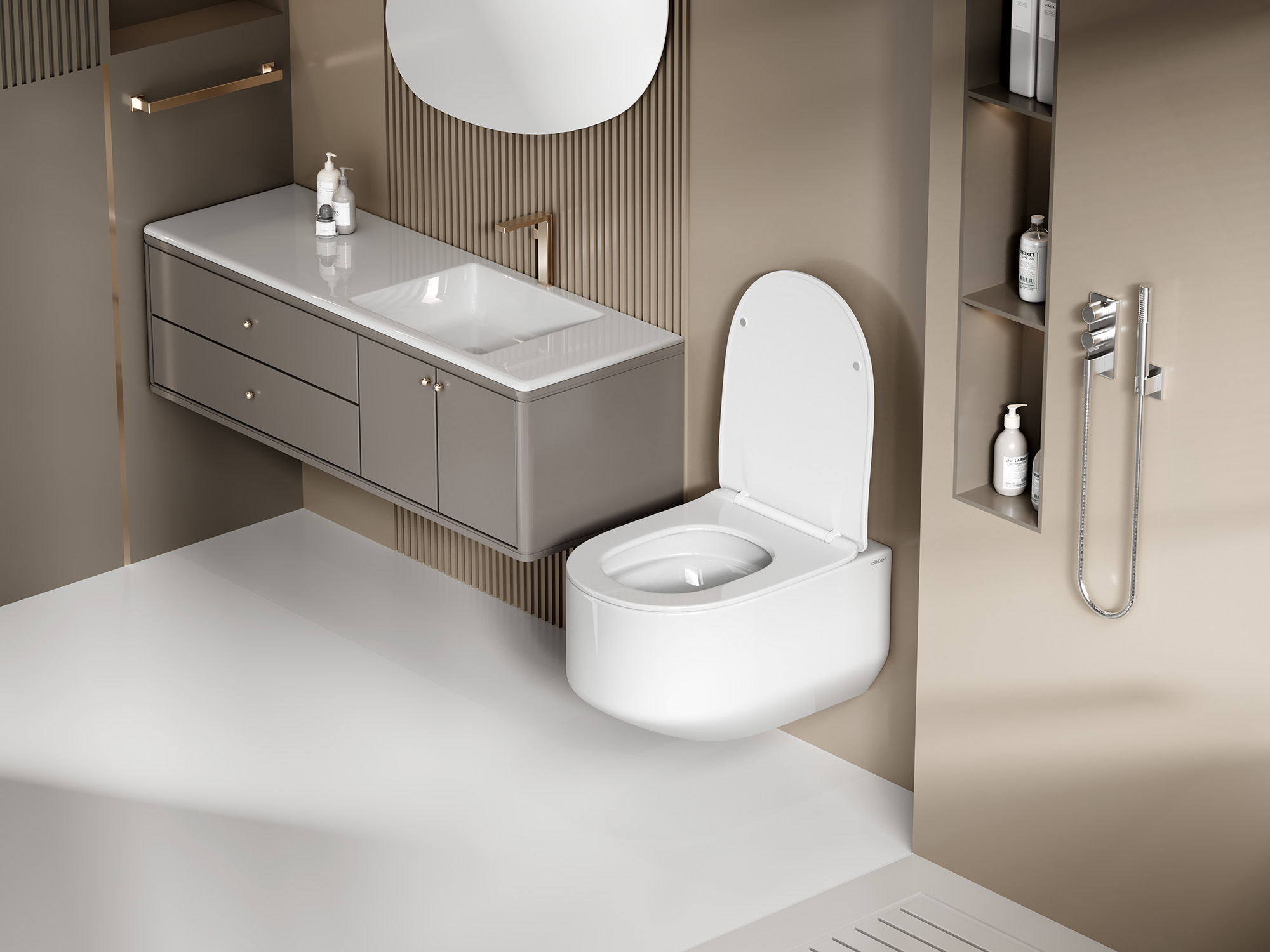Унитаз подвесной Abber Bequem AC1130 53.5x36x34 (белый), смыв торнадо