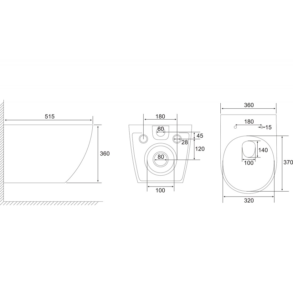 Унитаз подвесной Abber Ultra AC1301 51.5x36x36 (белый)