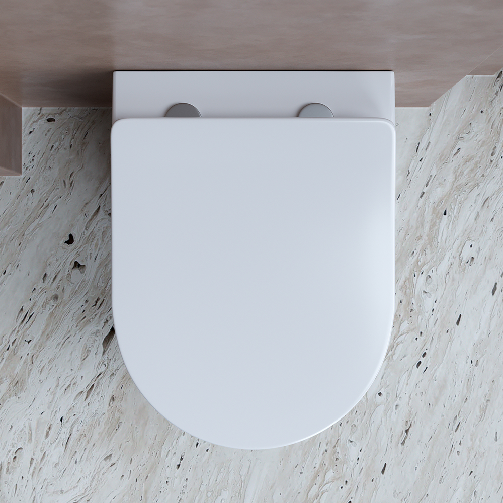 Унитаз подвесной Ceramica Nova Balearica CN6000 49х36.5 с сиденьем и креплением (белый) 