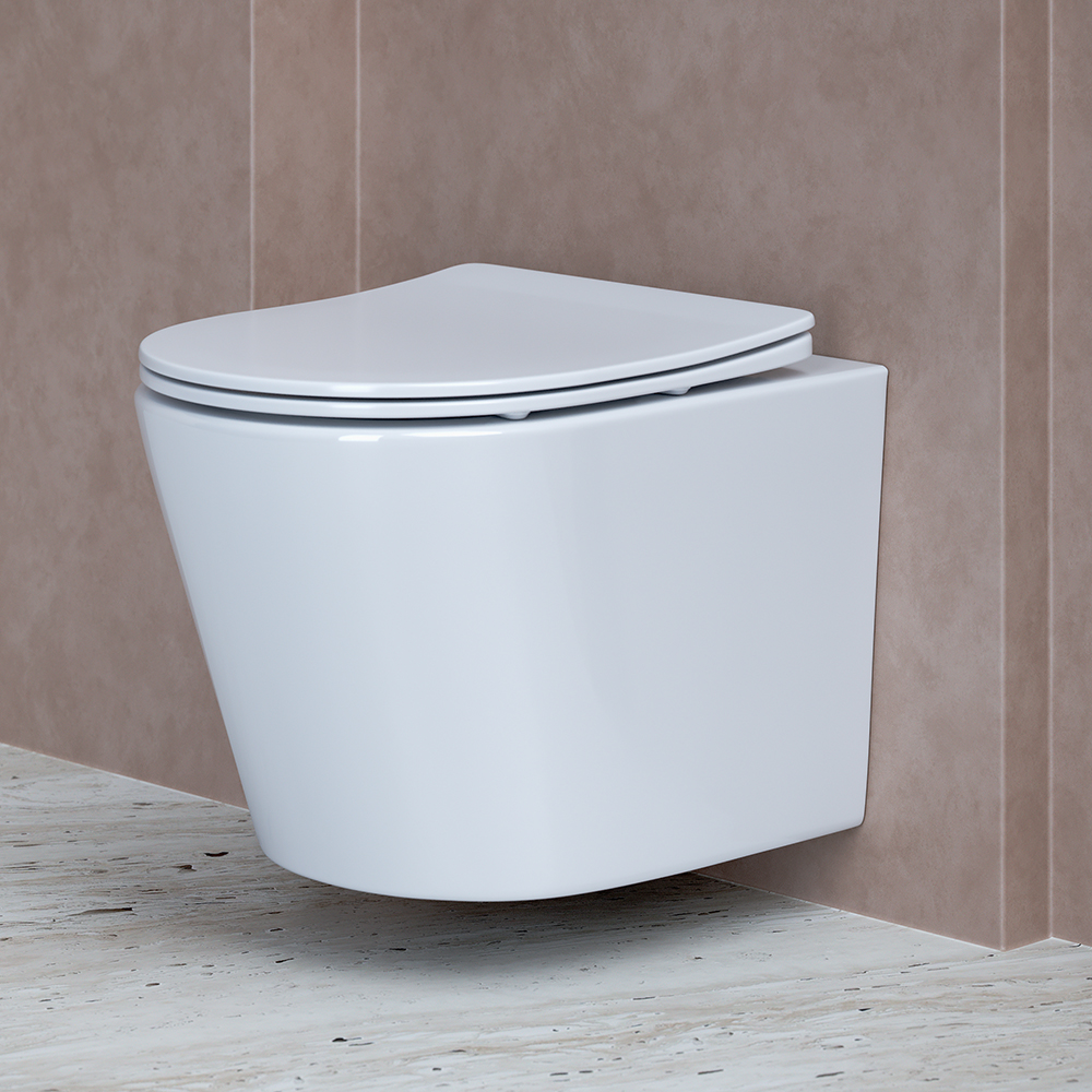 Унитаз подвесной Ceramica Nova Balearica CN6000 49х36.5 с сиденьем и креплением (белый) 