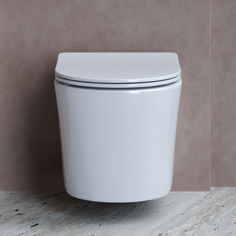 Унитаз подвесной Ceramica Nova Balearica CN6000 49х36.5 с сиденьем и креплением (белый) 