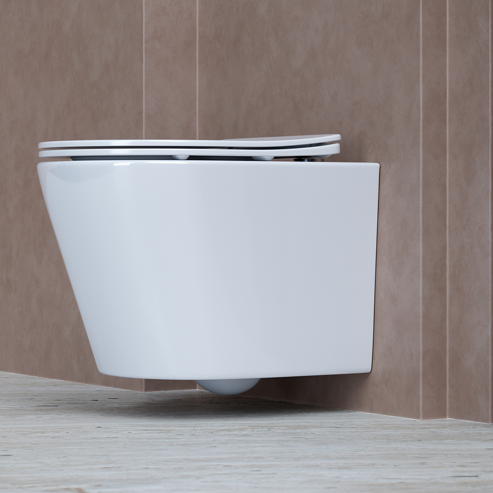 Унитаз подвесной Ceramica Nova Balearica CN6000 49х36.5 с сиденьем и креплением (белый) 