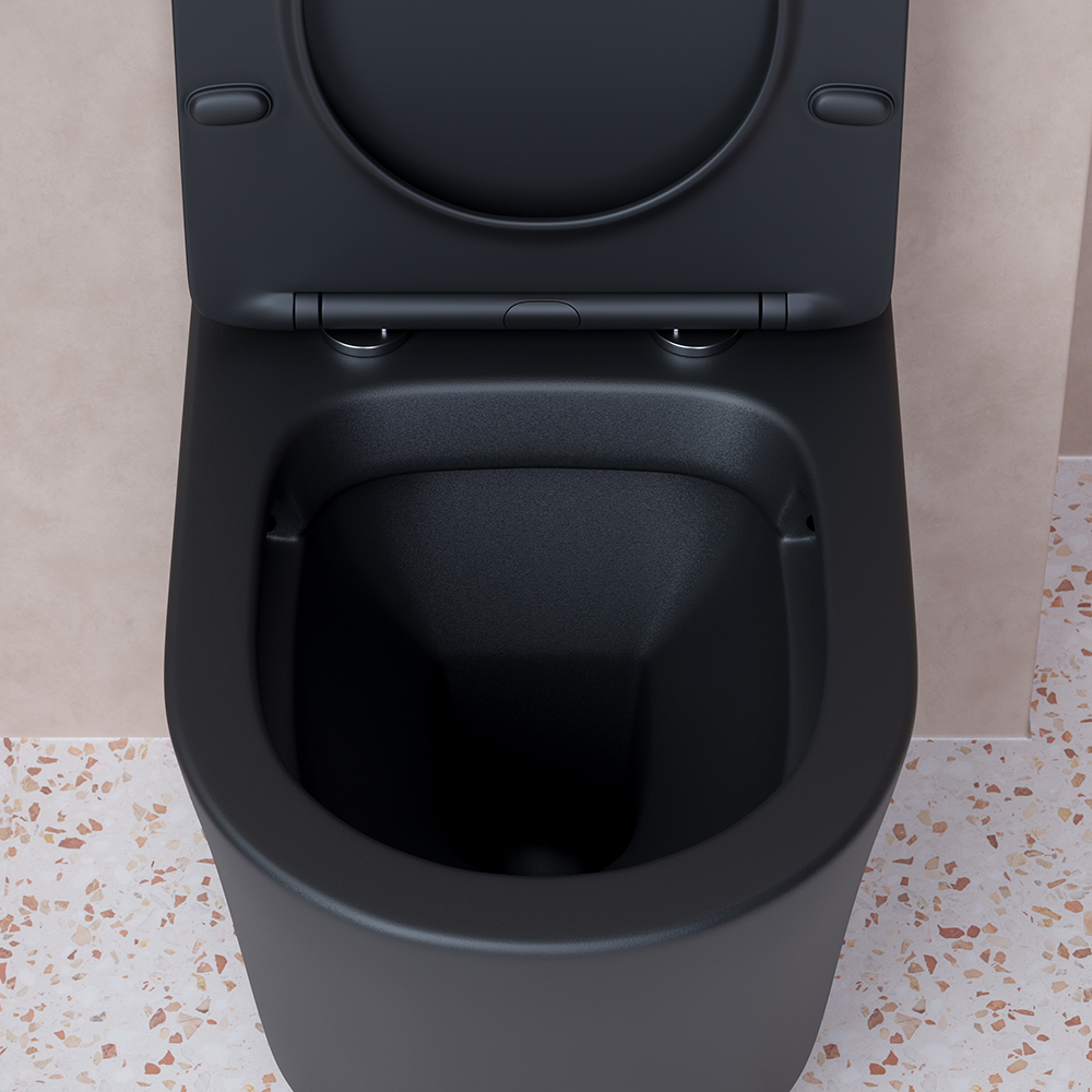 Унитаз подвесной Ceramica Nova Balearica CN6000MB 49х36.5 с сиденьем и креплением (черный матовый)