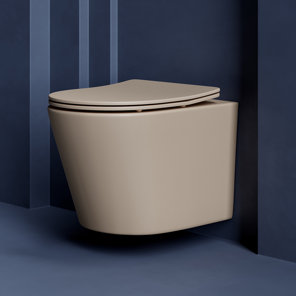 Унитаз подвесной Ceramica Nova Balearica CN6000MC 49х36.5 с сиденьем и креплением (капучино матовый)