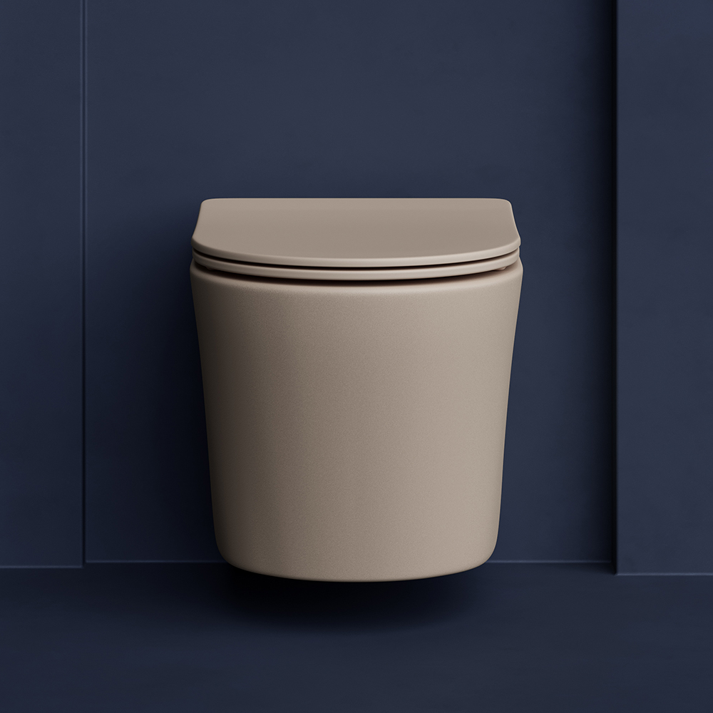 Унитаз подвесной Ceramica Nova Balearica CN6000MC 49х36.5 с сиденьем и креплением (капучино матовый)