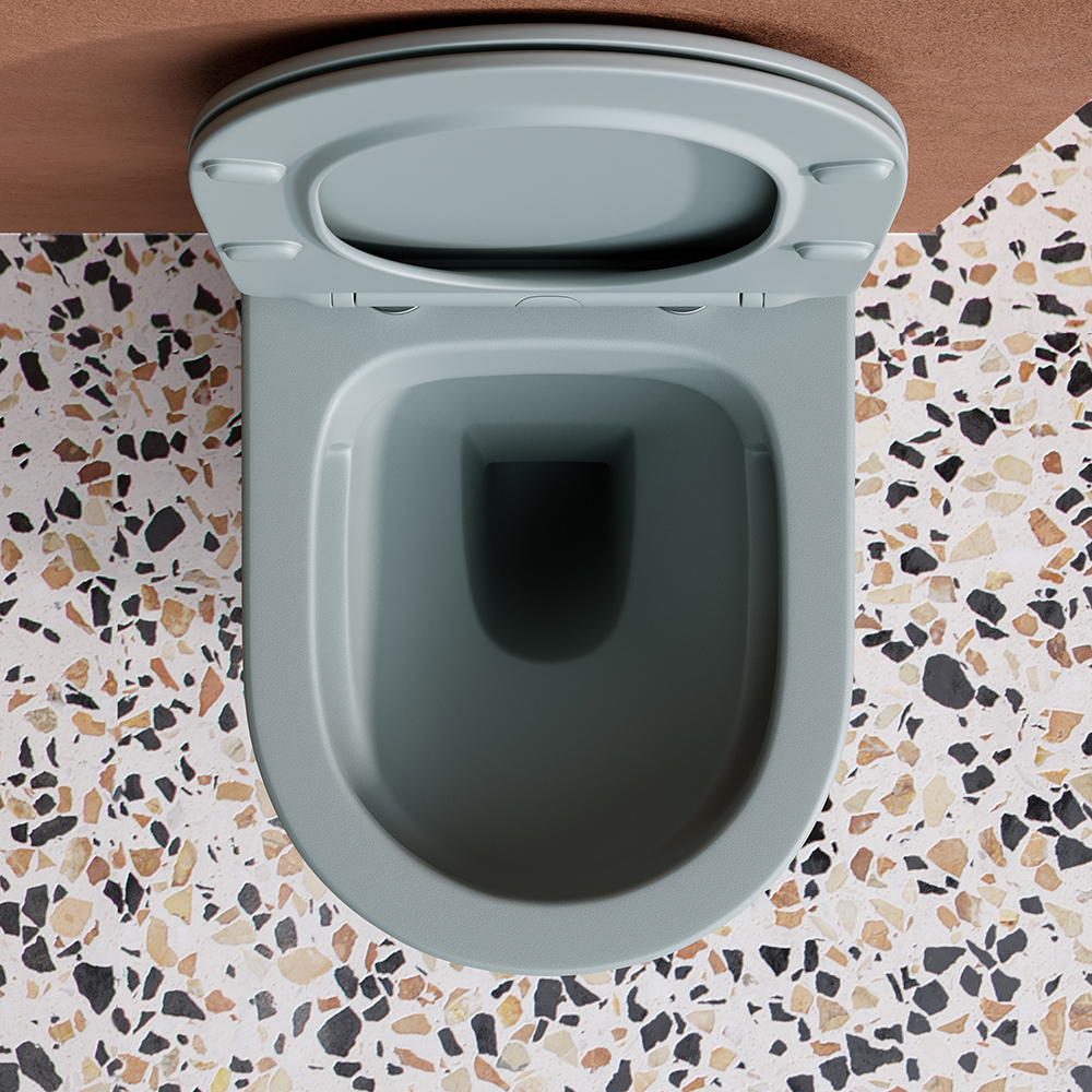 Унитаз подвесной Ceramica Nova Balearica CN6000MH 49х36.5 с сиденьем и креплением (антрацит матовый)
