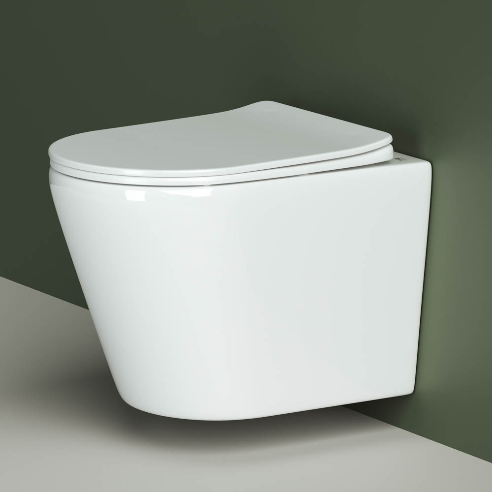 Унитаз подвесной Ceramica Nova HighLight Rimless CN1804 52x35  с сиденьем (белый)