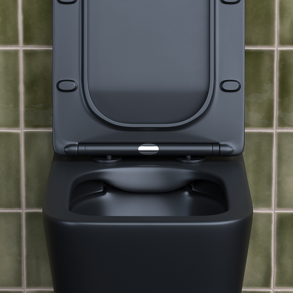 Унитаз подвесной Ceramica Nova Metric CN3007MB 51х34.5 с сиденьем и креплением (черный мат)