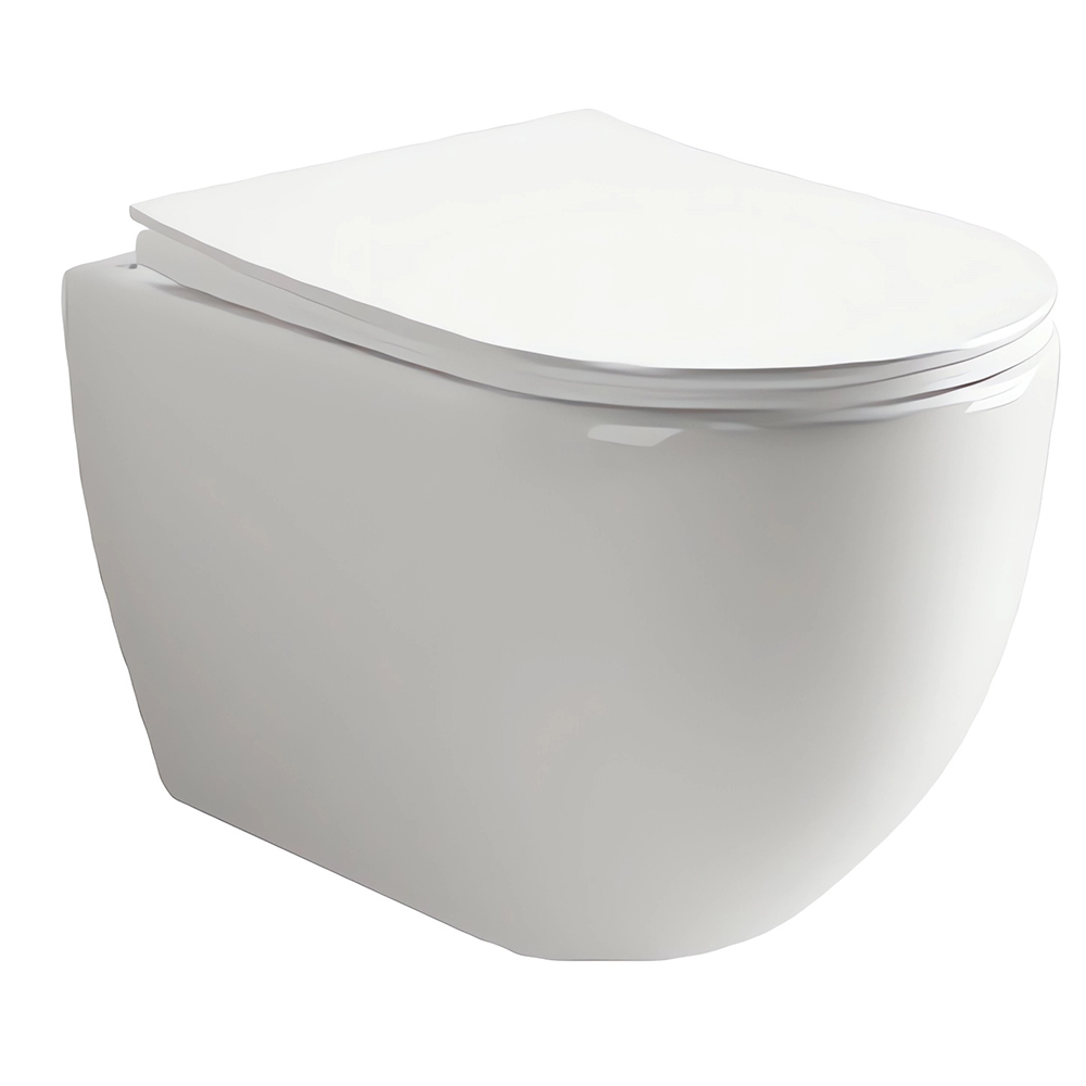 Унитаз подвесной Ceramica Nova Mia Rimless CN1805 с сиденьем и креплением 52х36 (белый)