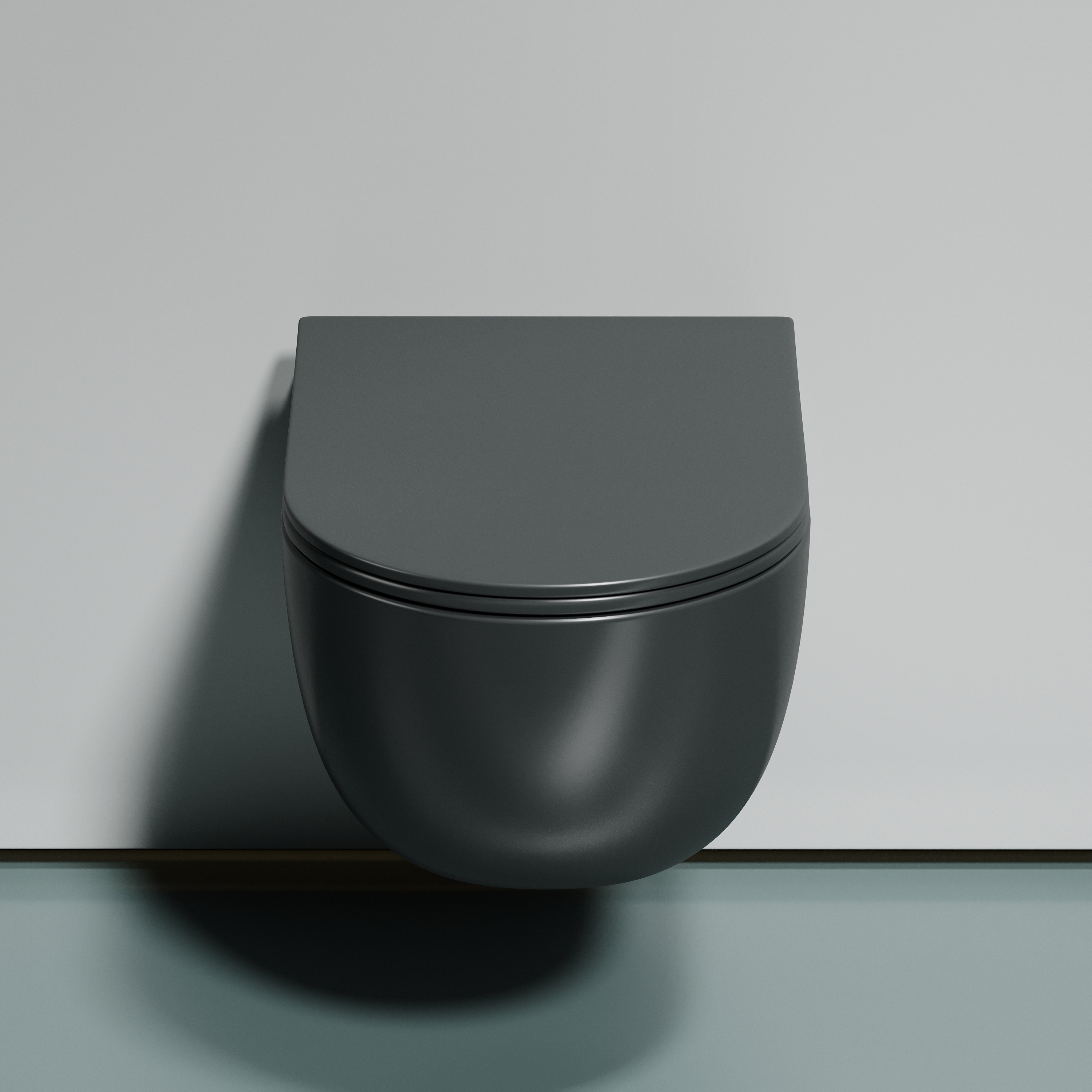 Унитаз подвесной Ceramicanova Modena CN6063MDH 49x35.5 (темный антрацит матовый) с сиденьем и крышкой