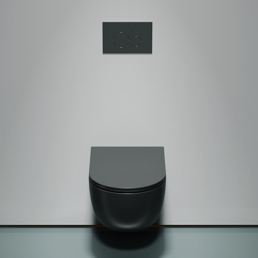 Унитаз подвесной Ceramicanova Modena CN6063MDH 49x35.5 (темный антрацит матовый) с сиденьем и крышкой