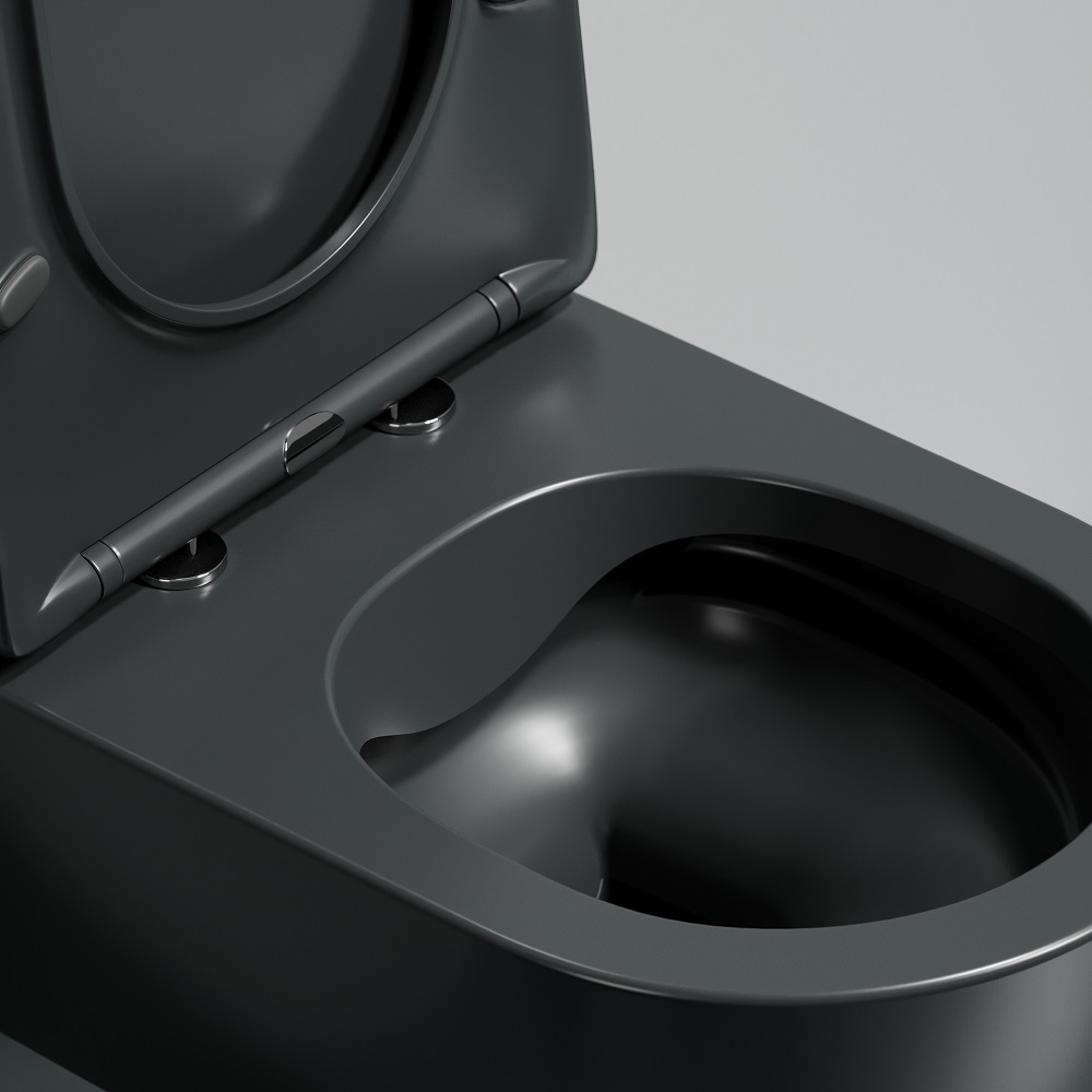 Унитаз подвесной Ceramicanova Modena CN6063MDH 49x35.5 (темный антрацит матовый) с сиденьем и крышкой