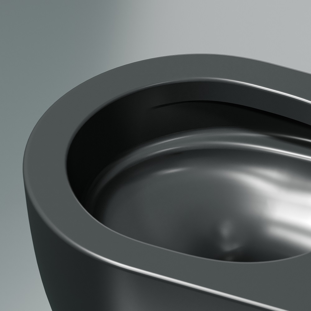 Унитаз подвесной Ceramicanova Modena CN6063MDH 49x35.5 (темный антрацит матовый) с сиденьем и крышкой