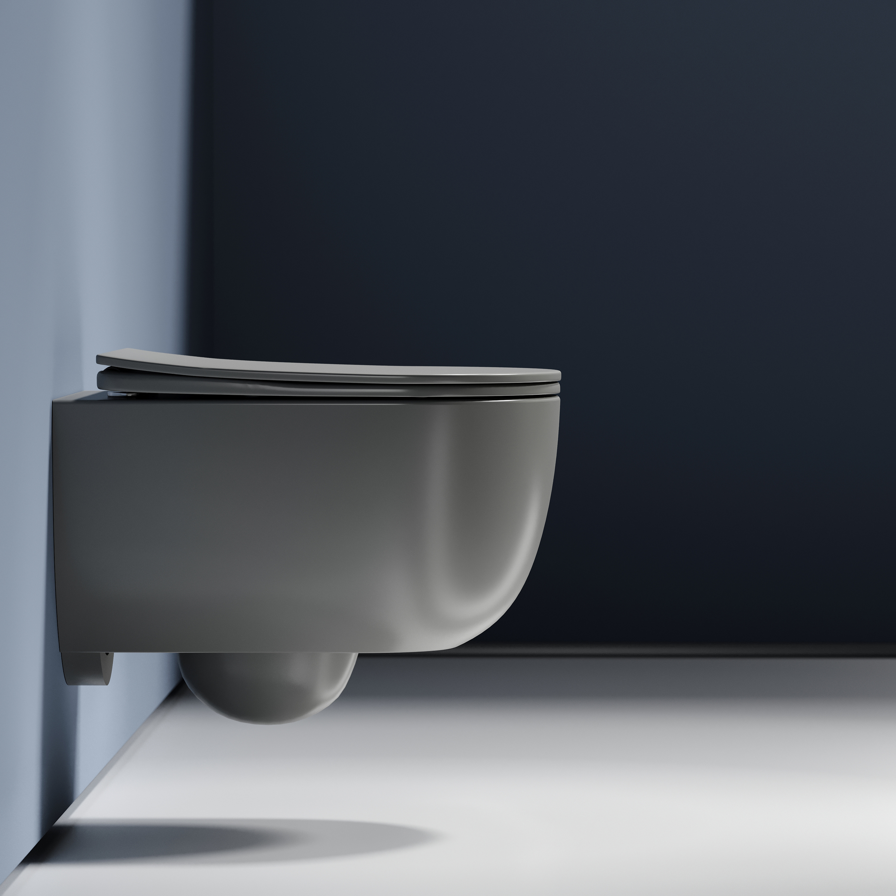 Унитаз подвесной Ceramicanova Modena CN6063MH 49x35.5 (антрацит матовый) с сиденьем и крышкой