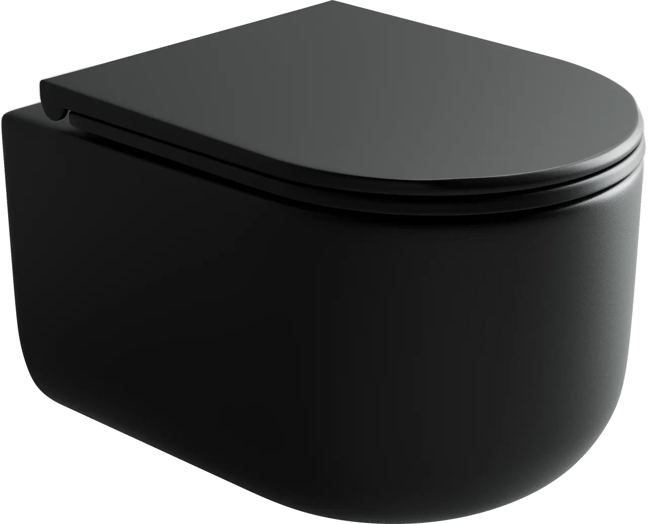 Унитаз подвесной Ceramicanova Ulma Rimless CN4006MB 49x36 (черный матовый), безободковый, с сиденьем