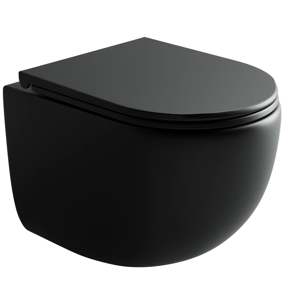 Унитаз подвесной Ceramicanova UP Rimless CN4007MB 49.5x36 (черный матовый), безободковый, с сиденьем