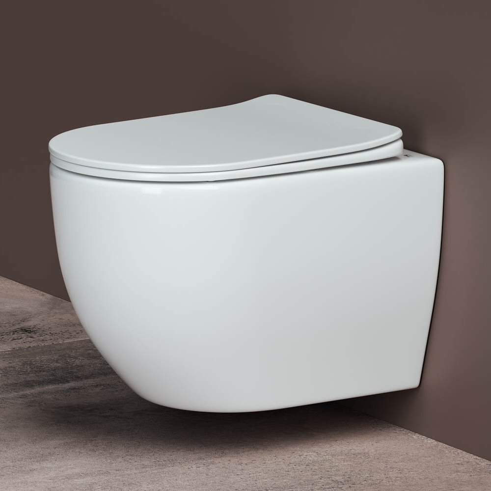 Унитаз подвесной Ceramica Nova Mia Rimless CN1805 с сиденьем и креплением 52х36 (белый)