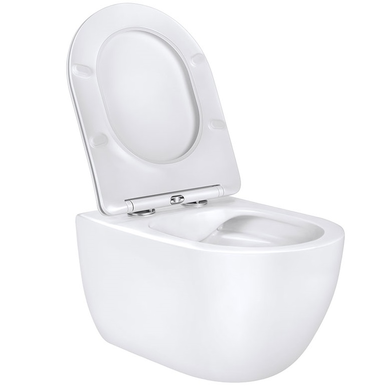 Унитаз подвесной Vincea Evo VT1-34 55.5x36.5x35.5 (белый), безободковый с быстросъемным сиденьем