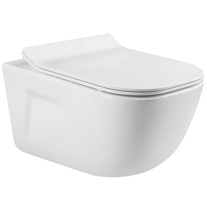 Унитаз подвесной Vincea Idea VT1-33 51x35x36 (белый), безободковый с быстросъемным сиденьем