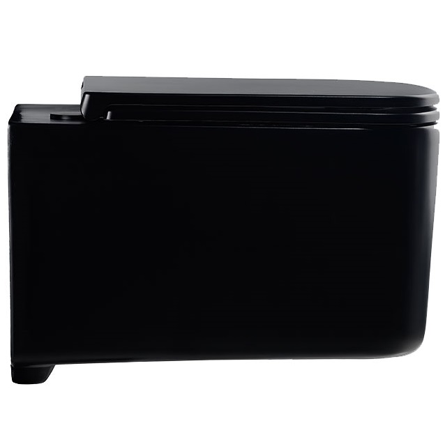 Унитаз подвесной Vincea Ultra VT1-32MB 52x34.5x35.5 (черный матовый), безободковый с быстросъемным сиденьем