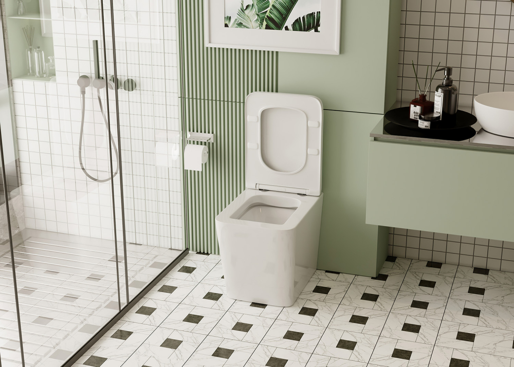 Унитаз приставной Abber Rechteck AC1211 56x34x40 (белый), безободковый