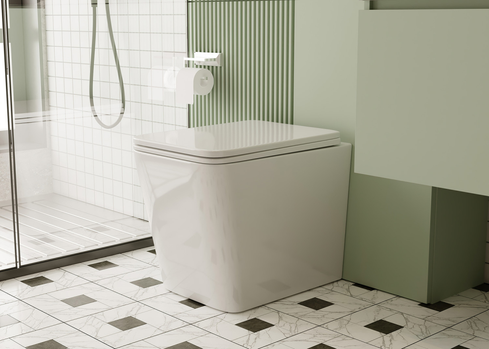 Унитаз приставной Abber Rechteck AC1211 56x34x40 (белый), безободковый