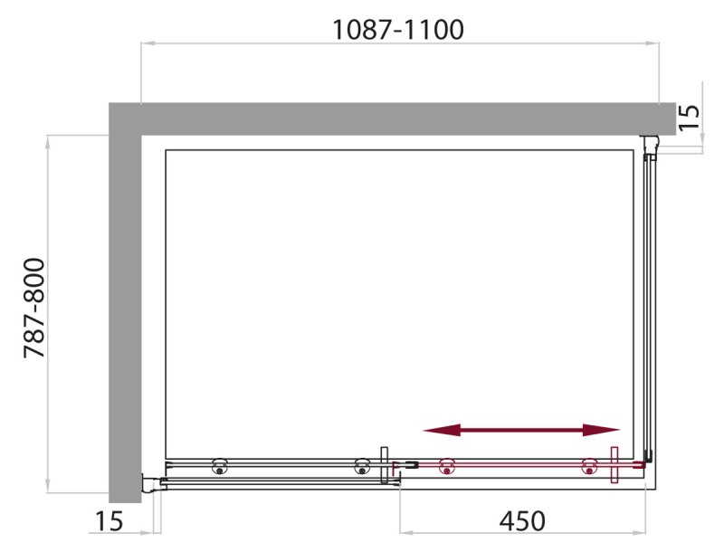 Душевой уголок BelBagno Uno UNO-AH-1-110/80-C-Cr 110x80