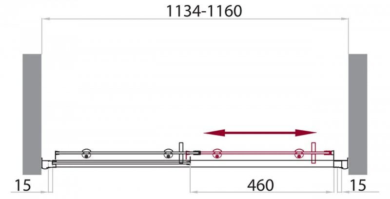 Душевая дверь в нишу BelBagno Uno UNO-BF-1-115-P-Cr 115x185
