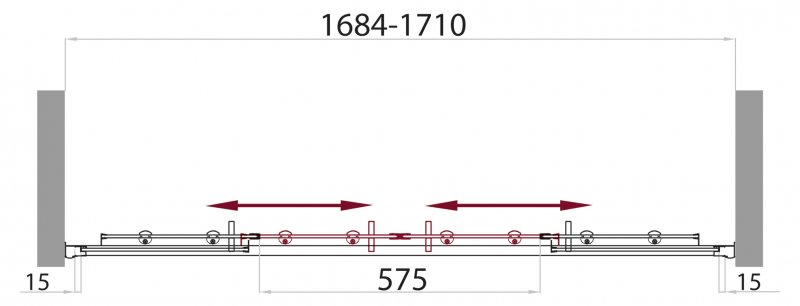 Шторка на ванну BelBagno Uno UNO-VF-2-170/145-C-Cr 170x145