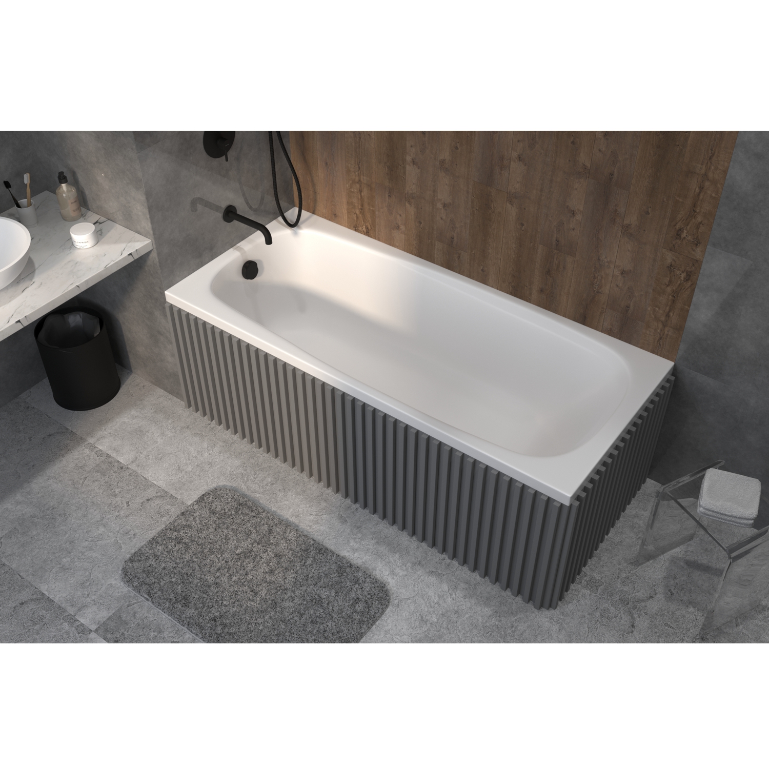 Ванна пристенная акриловая Whitecross Layla 0102.170075.100 170x75 (белый глянцевый), без слива-перелива