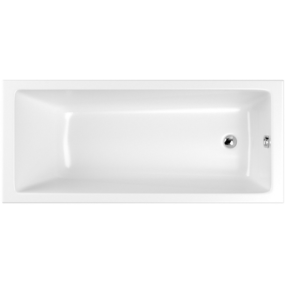 Ванна пристенная акриловая 170x75 см, Whitecross Wave 0101.170075.100 (белый глянцевый), без слива-перелива