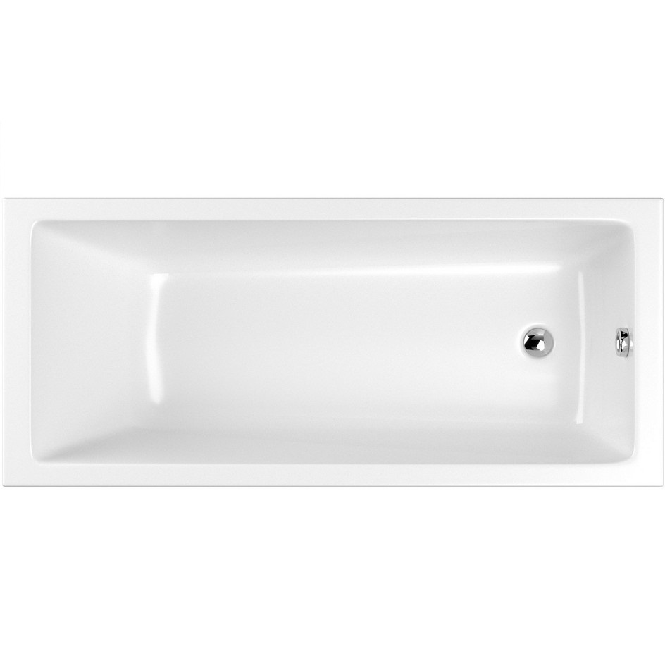 Ванна пристенная акриловая Whitecross Wave 0101.180080.100 180x80 (белый глянцевый), без слива-перелива