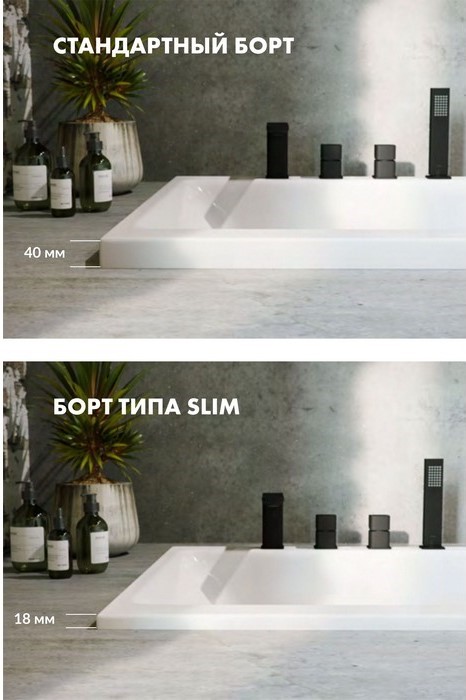 Ванна акриловая встраиваемая Excellent Aquaria Lux Slim WAEX.AQU18WHS 180x80 (белый глянец), без слива-перелива