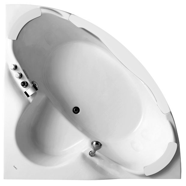 Ванна акриловая пристенная Gemy G9025 II C 155х155х70 (белый), слив-перелив