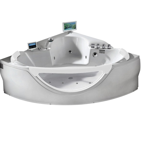 Ванна гидромассажная пристенная Gemy G9025 II O 155х155х70 (белый), слив-перелив