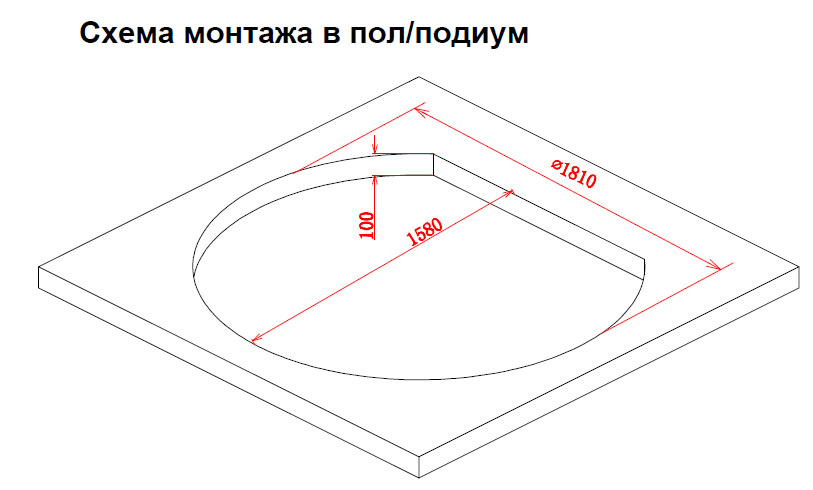 Ванна гидромассажная встраиваемая Gemy GG9053 B 185х162х74 (белый), слив-перелив