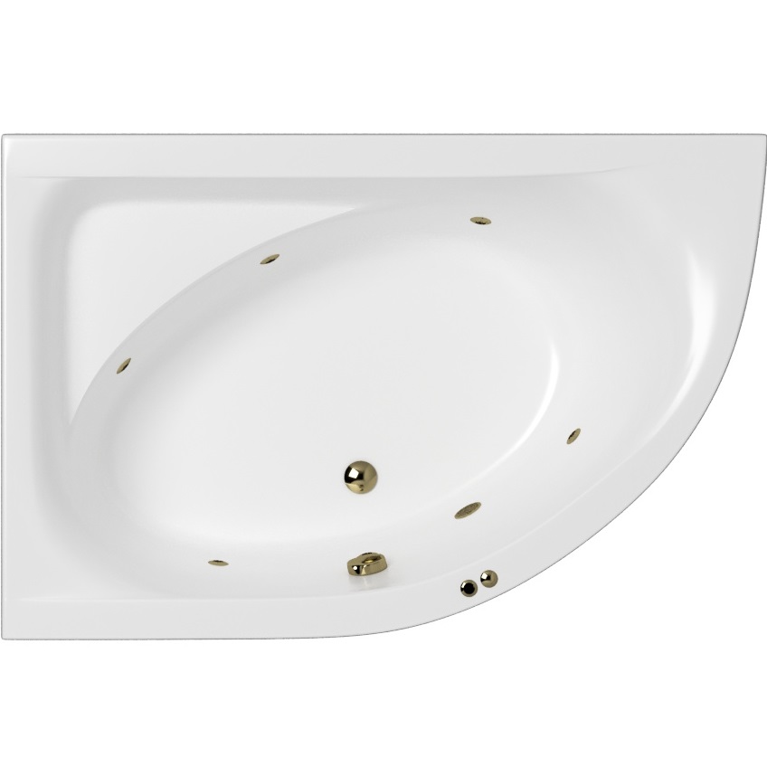 Ванна гидромассажная Whitecross Aquarella SOFT 0108.170110.100.SOFT.BR 170x110 (белый глянцевый, бронза), каркас, слив-перелив, левая
