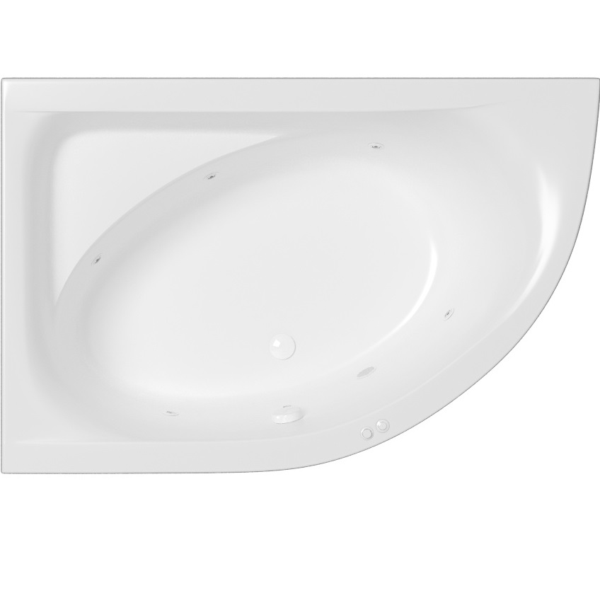 Ванна гидромассажная Whitecross Aquarella SOFT 0108.170110.100.SOFT.WH 170x110 (белый глянцевый), каркас, слив-перелив, левая